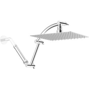 Hibbent All Metal Rain Shower Head with 6 Inch Shower Head Extension Arm