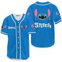 fat mummy Cute Alien Baseball Jersey, Movie Character Jersey Button Down Shirt, Gifts for Movie Lover Blue L