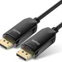 BIFALE DP Fiber Optic Cable 25ft, DisplayPort Fiber Optic, 32.4 Gbps, 8K@60Hz, 4K@165Hz, 2K@144Hz, DP1.4, Gold Plated Connector, Compatible with PC, Laptop, HDTV, Monitor, Projector, Blu-ray Player (Black)
