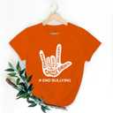 Unity Day Shirts for Women Kindness Tshirt End Bullying Tee Orange Tops Peace Tee (Orange)