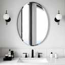 Bathroom Mirror for Over Sink, Oval Frameless Mirror, Beveled Polished Wall Mirror for Bathroom, Bedroom, Vanity and Entryway 20" x 28"