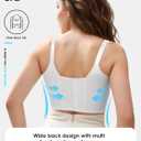 JishinGal Womens Push Up Bra Full Coverage Seamless Underwire Hide Back Fat, Wide Straps, Smooth Uplift T-Shirt Bra (White)