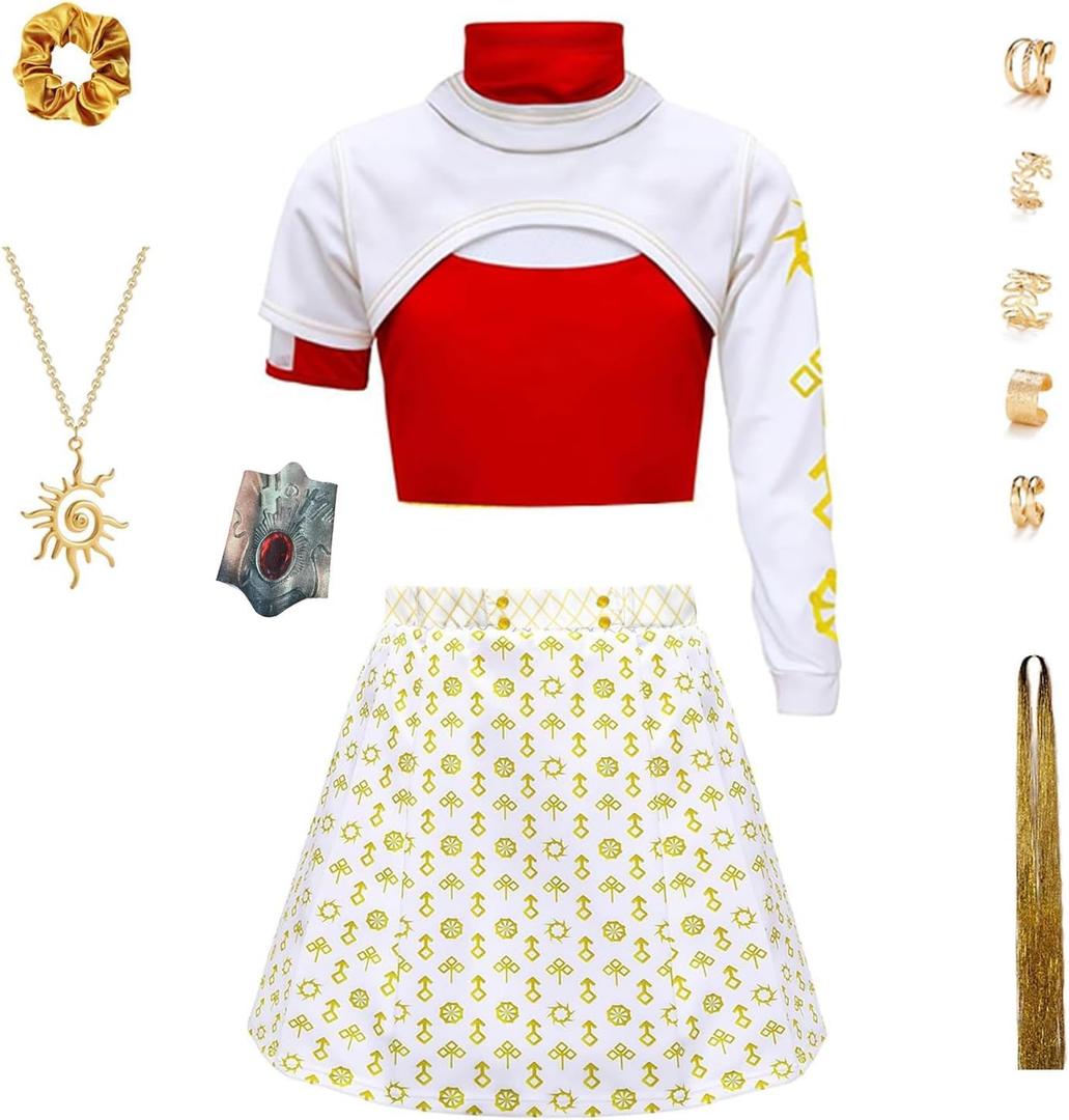 Zombies Costume Dress for Girls Halloween Cosplay with Accessories for Toddlers Kids 3-12 Years (No-va Costume)3-4 yrs old