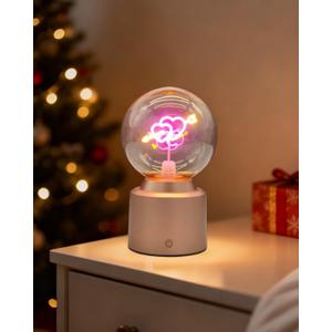 Cordless Small Table Lamp: Rechargeable LED Light for Christmas Home Decor, Ideal Gift for Couples Bedroom Nightstand (A String of Hearts)