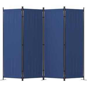 Room Divider, 4 Panel Folding Privacy Screen, 88 Portable Separating with 3 Metal Feet, Partition Room Dividers, Lightweight Freestanding Wall Divider Screen for Office Bedroom Hospital(Blue)