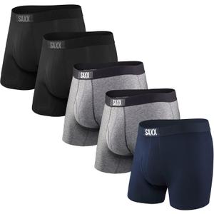 SAXX Underwear Co. Men's Ultra Super Soft Boxer Brief Fly, 5 or 7 Pack (L)