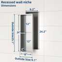 Neodrain 2-Tier Stainless Steel Shower Niche,Brushed, 8" X24", 8X24In