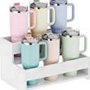 Water Bottle Organizer, 2-Tier 12.6W Tumbler Holder, Pantry Kitchen Storage Rack for Wine Bottles Countertop Cabinet