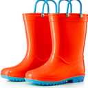 Puddle Play Solid Colors PVC Rainboots - Lightweight, Waterproof, Easy on Handles, Toddler and Little Kid Boys and Girls, 4 Toddler