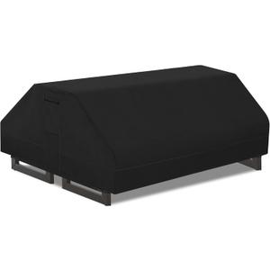 Waterproof Heavy-Duty Picnic Table Cover - 600D Oxford with Drawstring & Buckle, Fits 70-72" Tables, Black