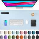 Aothia Leather Desk Pad Protector, Mouse Pad, Office Desk Mat, Non-Slip PU Leather Desk Blotter, Laptop Desk Pad, Waterproof Desk Writing Pad for Office and Home (31.5" x 15.7",Baby Blue)