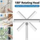 11-Inch All-Purpose Foldable Shower Squeegee with 180° Rotating Head for Shower Glass Door, Tile Walls, Bathroom, Window, Mirror, Car and Kitchen