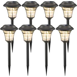MAGGIFT 8 Pack Outdoor Solar Lights - Waterproof, Solar Pathway & Garden Lights for Yard & Patio, Solar Powered for Driveway
