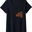 Womens It's Lights Out and Away We Go Race Week Motorsport Racing V-Neck T-Shirt (Black), Small