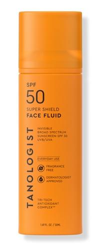 Tanologist SPF 50 Super Shield Face Fluid, Broad Spectrum SPF Sunscreen, Lightweight Face Sunscreen With Antioxidants & Hyaluronic Acid, No Fragrance, 1.69 fl. oz/50 ml Bottle