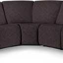 Ruaozz Sectional Sofa Covers Oversized L Shape 5 Seat Recliner Couch Covers - Washable Soft Extra Large Sectional Covers with Pockets (Chocolate)