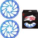 Chooee 160mm 180mm 203mm Bike Disc Brake Rotor 2PCS MTB Disc Rotor For Mountain BikeGold/Colour/Blue