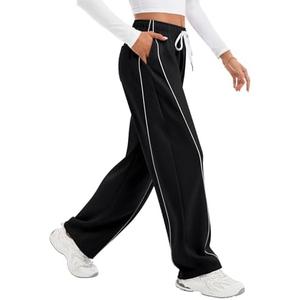 IVIR Barrel Sweatpants Women Side Strpied Baggy Sweat Pants High Waist Pajama Sweats Y2K Joggers with Pockets S