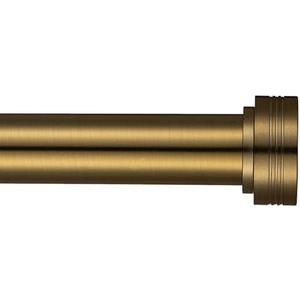Antique Gold Curtain Rods for Windows 18 to 88 Inch, Adjustable Length 1 Inch Diameter Brass Curtain Rods with Aluminium Finials, Warm Gold
