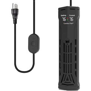 Carefree Fish 100/200/300/500/800W Paladin Aquarium Heater PTC Ceramics Heating Rod Digital LED Intelligent Leaving Water Automatically Stop Heating System for Freshwater and Saltwater No Cooking Fish (800W(60~120Gal))