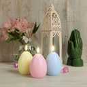 Baquler 3 Pcs Pastel Easter Egg Flameless Candles, Battery Operated LED Candle Light with Remote Real Wax Egg Shaped Candle Gift Set for Easter Spring Home Decor, No Batteries Included
