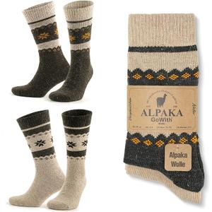 GoWith Alpaca Wool Socks for Men and Women, Unisex Thermal Crew Socks for Hiking, Work, Outdoor