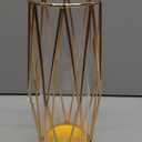 Gold Vase Decorations for Living Room Glass Vase with Metal Rack Stand, Home Decor Flower Vase as Wedding Home Office Centerpiece (Small(22cm))