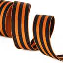 David accessories Orange Black Stripes Grosgrain Ribbon 1" Wide 5 Yard for DIY Ribbon Medal Award Handmade Hair Bow Clip Accessories and FestivalParty Birthday Bridal Shower Decoration (Orange&Black)