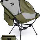 Mojest Portable Camping Chair – Compact Lightweight Folding Chair for Adults, Supports 330 lbs – Ideal for Backpacking Hiking, Fishing, Beach, Picnic & Lawn (Dark Green)