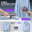 Travel Steamer for Clothes, 2-in-1 Steam Iron & Garment Steamer with Fast Heat-Up, 1200W Portable Handheld Clothes Steamer, Large Ceramic Heat Panel Quick Wrinkle Removal for Home/Travel/Hotel
