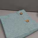 Meekio Set of 2 Aqua Square Pillow Covers 18 x 18 Summer Beach Pillow Covers with Coconut Buttons for Sofa Couch Living Room Bedroom Farmhouse Décor for The Home