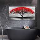 Wapluam Black And White Pictures Large Canvas Prints Wall Art For Living Room Bedroom Wall Decor Red Tree Landscape Painting To Hang Modern Home Decorations For Office Stretched And Framed Artworks, 40"L x 20"W