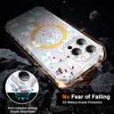 2 x PIXIU Case for iPhone 16 Pro Compatible with Magsafe, Laser Glossy Pattern,Cute Curly Wave Clear TPU Bumper Military Grade Drop Protection Phone Cover for Women/Girls -Bow