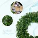 24 Inch Spring Green Wreath Artificial Boxwood Wreath with Burlap Bow - Farmhouse Front Door Wreaths for Year-Round Indoor/Outdoor Window Fireplace Decor Wedding Party Festive Decor