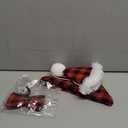 ADOGGYGO Christmas Dog Bandana Hat Bow tie Set - Classic Red Plaid Pet Xmas Scarf Hat Christmas Costume Outfit for Medium Large Dogs Pets (Large)
