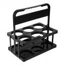 Bodaon 6 Cup Drink Carrier with Handle, Plastic Cup Carriers for Drinks, Drink Holder for Car, Take Out Delivery Drivers Accessories, Portable Foldable Reusable Mobile, Use for Food Delivery Bag (Black)