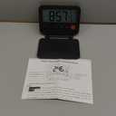 KANBIT Small Digital Travel Alarm Clock, Large LCD Display Front Button with Date & Temperature, Snooze and 8 Seconds Backlight AAA Battery Operated Desk Clock for Home & Office, Black