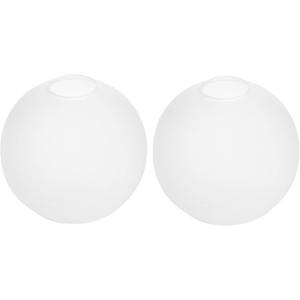 2 Pack Lamp Globe Glass Shade, White Frost Glassshade Covers Replacements for Light Fixtures, 1.65 Inch Fitter Globes Lampshades for Wall Sconces Chandelier Bath Vanity Lights Pendants