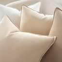 Pack of 4 Decorative Linen Pillow Covers 18x18 Natural Boho Couch Throw Pillows for Bed Accent Modern Pillowcase for Sofa Livingroom Bed and Balcony Home Decor