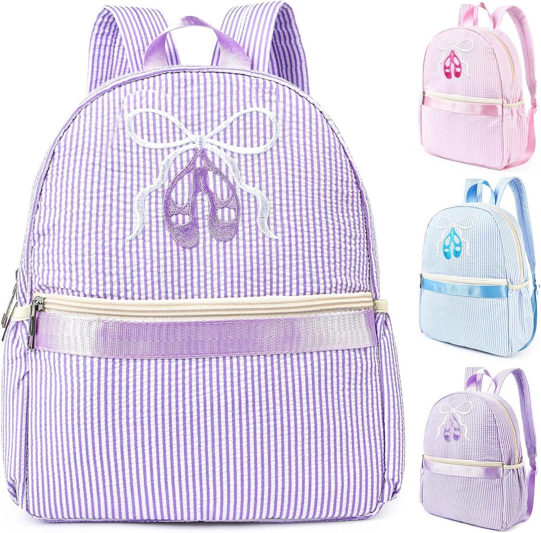 KUIRAN Dance Backpack for Girls, 7L Cute Small Mini Dance Bag for Dancer Lightweight Gym Sport Weekender Ballet Travel Bag – Purple
