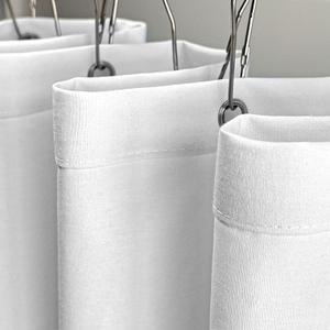 YISURE Stall Shower Curtain Cotton Fabric 60 x 84 inch, Small Shower Curtains, Narrow White Linen Textured Heavy Duty for Bathroom Hotel Luxury Washable