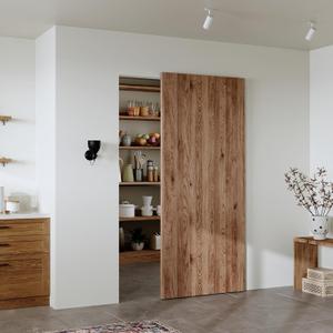 38" Concealed Sliding Barn Door Hardware Kit with Soft Close Mechanism for 30-34in Passage Opening, Hidden Aluminum Track System, Wall Mount for Interior Wooden Door (NO Door)