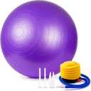 Anti-Burst Exercise Ball,Yoga Ball Chair with Pump Device,Non-Slip Matte Pilates Ball,Balance Ball for Stretching Core Yoga Pilates Birthing Pregnancy Stability Gym Workout Training (Purple-75cm)