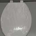Elongated Toilet Seat, 19 Inch White Slow Close PP Plastic Toilet Cover, Quick Release Hinges, Easy Clean Stain Resistant Bathroom Seat for Standard Toilets