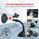 PROfezzion Suction Cup & Vent Clip Combo Magnetic Phone Holder Compatible with MagSafe on Car Windshield, Dash or Vent for iPhone 17 16 15 14 13 12 Pro Max, Mag-Safe Case & All Phones [Aluminum Rod]