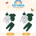 NZRVAWS Newborn Baby Clothes Baby Boy Clothing Set Green Jumpsuit Romper 4 Pieces Bodysuit Fall Summer Spring Coming Home Outfits