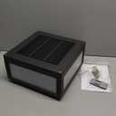 PAKEDANDUN Solar Pillar Light Outdoor, Modern Post Light Dusk to Dawn IP54 Waterproof Solar Column Cap Lights LED 3000K Deck Lantern Lamp for Patio Garden Decoration with E26 Bulb(11.8"x11.8",Grey)