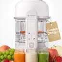 AMZCHEF Baby Food Maker with Auto Steam & Blend, 9in1 Baby Puree Maker with Foodgrade glass, BPAFree & Easy Cleaning, Touch Screen, Dishwasher Safe, Offwhite