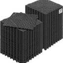 VEVOR Interlocking Tile 55PCS Black, Drainage Tiles 12" x 12" Splicing, Soft PVC Interlocking Drainage Floor Tiles, Non-Slip Drainage Holes for Restroom, Bathroom, Kitchen, Pool, Wet Areas