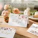 48 Pack Pre-Folded Floral Thank You Cards with Envelopes & Stickers, 6 Elegant Designs for Wedding, Baby Shower, Bridal Shower, Teacher Gifts (Pink Floral)